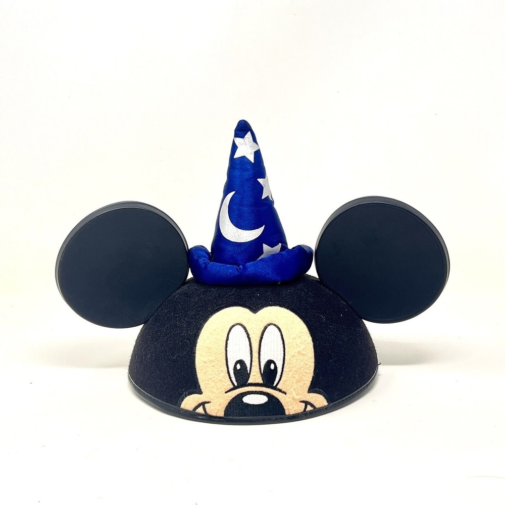 Disney Parks Mickey Mouse Ears‎ Fantasia Hat Sorcerer Wizard Plush Embroidered